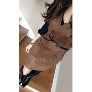 Faux suede dress